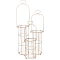 Floristik24 Záhradný lampáš, kovové veterné svietidlo Ø8,5 cm V23/18,5/14,5 cm, 3-dielna sada