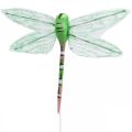 Floristik24 Letná dekorácia, vážky na drôte, ozdobný hmyz žltý, zelený, modrý š10,5cm 6ks