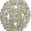 Floristik24 Kvetinová mandala, drevená dekorácia na miesto, letná dekorácia, stolová dekorácia shabby chic natural, biela V54,5cm Ø34cm