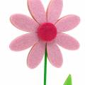 Floristik24 Plstený kvet ružový 27cm 4ks