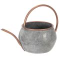 Floristik24 Kovová dekoratívna krhlica, vintage vidiecky štýl, záhradná dekorácia, na sadenie, strieborno-medená, D41cm Ø26cm V30cm