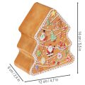 Vianočná plechovka, plech na sušienky, vianočný stromček a domček, vzhľad perníka, 14 cm, 2 kusy | Floristik24.sk