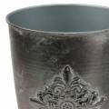Floristik24 Ozdobný kovový pohár s ornamentom strieborno sivý Ø16,5cm V31cm