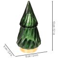 Sklenený vianočný stromček s LED svetlami, stolová dekorácia, Vianoce, 13 cm, 2 kusy | Floristik24.sk