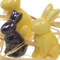 Floristik24 Mini veľkonočné zajačiky, keramický mix zajačikov, jarná dekorácia farebná V5,5/5/4cm Sada 5 kusov