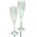 Floristik24 Mini pohár na šampanské Silvestrovská dekorácia na nalepenie 7,5cm 24ks