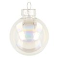Floristik24 Mini vianočné gule, sklenené, dúhové, číre, 4 cm, 24 kusov