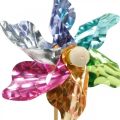 Floristik24 Mini veterník, party dekorácia, veterný mlyn na paličke, farebný, dekorácia do záhrady, kvetinové zátky Ø8,5cm 12 kusov