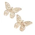 Floristik24 Mini motýliky kovová rozptylová dekorácia zlatá 3cm 50ks
