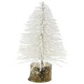 Floristik24 Mini vianočný stromček trblietavý biely 6ks