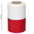 Moaré veniec, smútočná stuha bielo-červená, ozdobná stuha 150 mm, pamätná stuha smútočná ľalia, acetátový taft 25 m | Floristik24.sk