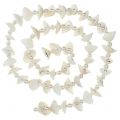 Floristik24 Mušľová girlanda s perličkami biela 100cm