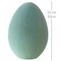 Floristik24 Veľkonočné vajíčko plastové šedo-zelené deko vajíčko zelené vločkované 25cm
