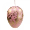 Floristik24 Veľkonočné vajíčko na zavesenie dekoračné vajíčka ružové, zelené, zlaté 15cm 4ks