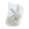Floristik24 Veľkonočný zajačik s retiazkou v bielom vločkovanom 20cm