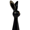 Floristik24 Veľkonočný zajačik čierne zlato Veľkonočná dekorácia zajačik Ø7cm V27,5cm