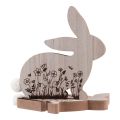 Floristik24 Veľkonočné zajačiky Drevené zajace Sediace Prírodné Hnedé 18,5×18cm 4ks