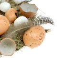 Floristik24 Veľkonočný veniec s vajíčkami Ø24cm prírodný, biely