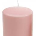 Floristik24 Stĺpová sviečka PURE 130/70 ružová dekoračná sviečka trvalo udržateľný prírodný vosk