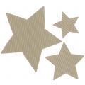 Floristik24 Papierové hviezdičky mix svetlohnedá 3,5cm-9cm 120p
