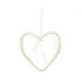 Floristik24 Perlové srdce 10cm svadobná dekorácia krémová 6ks