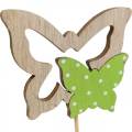 Floristik24 Rastlinná zátka motýľ na palici drevená jarná dekorácia 16ks