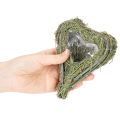 Dekoratívne srdce z prírodnej trávy s fóliovou vložkou, 14 cm, 2 kusy | Floristik24.sk