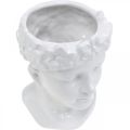 Floristik24 Poprsie s hlavou rastliny žena biela keramická váza na kvety H19cm