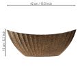 Miska na kvetináč s drážkami oválna antracitovo zlatá 41,5 × 16 × 16 cm | Floristik24.sk