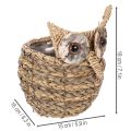 Ručne tkaná dekorácia v tvare košíka sovy na parapet, 18 cm | Floristik24.sk