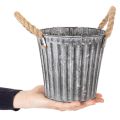 Kovový kvetináč, dekoratívny kvetináč s rúčkami, kvetináč, kvetináč Ø16,5 cm | Floristik24.sk