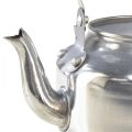 Floristik24 Kvetináč kovový dekoratívny džbán na vodu strieborný vintage Ø15cm