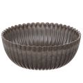 Floristik24 Rebrovaná miska, antracitová, dekoratívna miska, okrúhla, 15 cm, 2 kusy
