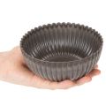 Rebrovaná miska, antracitová, dekoratívna miska, okrúhla, 15 cm, 2 kusy | Floristik24.sk