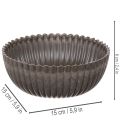 Rebrovaná miska, antracitová, dekoratívna miska, okrúhla, 15 cm, 2 kusy | Floristik24.sk
