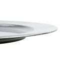 Floristik24 Plastový tanier 25 cm strieborný s efektom strieborných listov