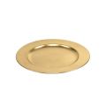 Floristik24 Plastový tanier 25 cm zlatý s efektom zlatého lístia