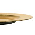 Floristik24 Plastový tanier 25 cm zlatý s efektom zlatého lístia