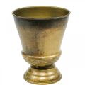 Floristik24 Vintage kvetináč kovová miska váza mosadz Ø14cm H17cm