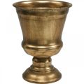 Floristik24 Pohár váza zlatého vzhľadu Pohár starožitná dekorácia kov Ø14cm V18,5cm