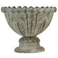 Floristik24 Váza na pohár kovový ozdobný pohár hnedobiely Ø15cm V12,5cm