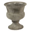 Floristik24 Váza na pohár kovová ozdobná misa šedá starožitná Ø13,5cm V15cm