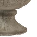 Floristik24 Váza na pohár kovová ozdobná misa šedá starožitná Ø13,5cm V15cm