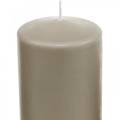 Floristik24 Stĺpová sviečka 130/70 hnedá sviečka udržateľná dekorácia na sviečku z prírodného vosku