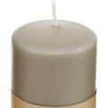 Floristik24 Čistá stĺpová sviečka hnedá 90/60 sviečka z prírodného vosku udržateľná stearínová repková sviečka