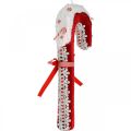 Floristik24 Dekorácia z cukrovej trstiny veľká vianočná červená biela s čipkou V36cm