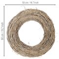 Dekoratívny veniec, ratanové konáre, bielo natreté, pre kreatívny dizajn, 50 cm | Floristik24.sk