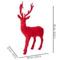 Dekoratívna figúrka stojaceho jeleňa, veľká, vianočná ozdoba s vetkovaným vzorom, 85 cm | Floristik24.sk