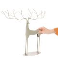 Dekoratívna socha jeleňa s veľkými parohmi, moderný kovový vzhľad, 48 cm | Floristik24.sk