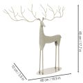 Dekoratívna socha jeleňa s veľkými parohmi, moderný kovový vzhľad, 48 cm | Floristik24.sk